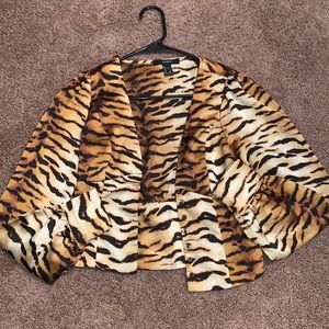Animal Print blouse with buttons under breast line
